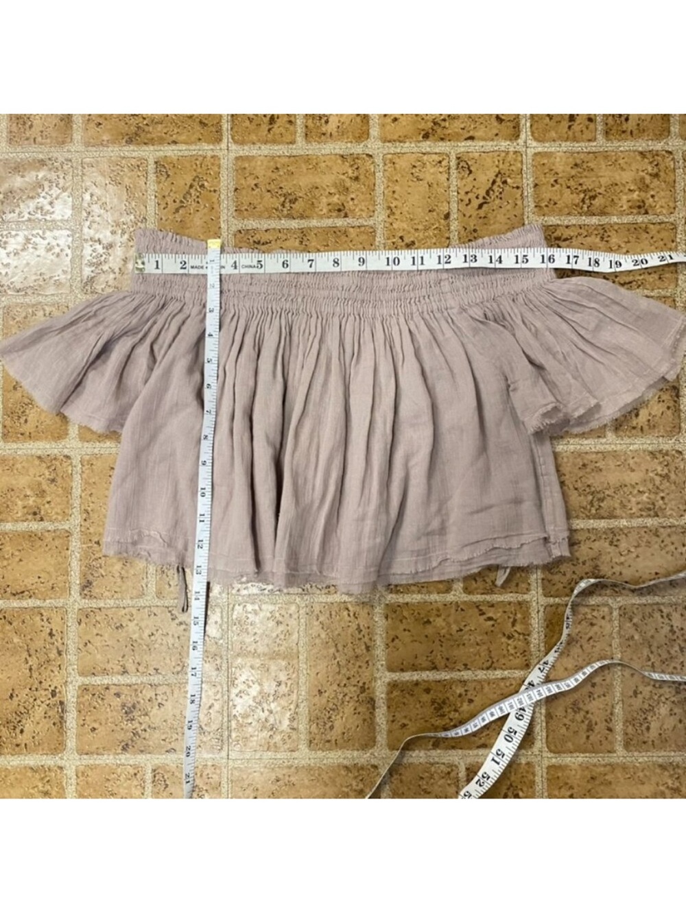 NWT Free People Tan Off The Shoulder Crop Top